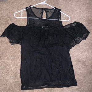 Black Lacey off the shoulder top - Size Small
